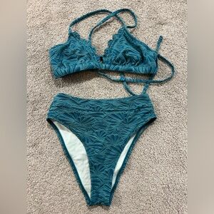 Flourishing Floral Scalloped Bikini Set-CupShe